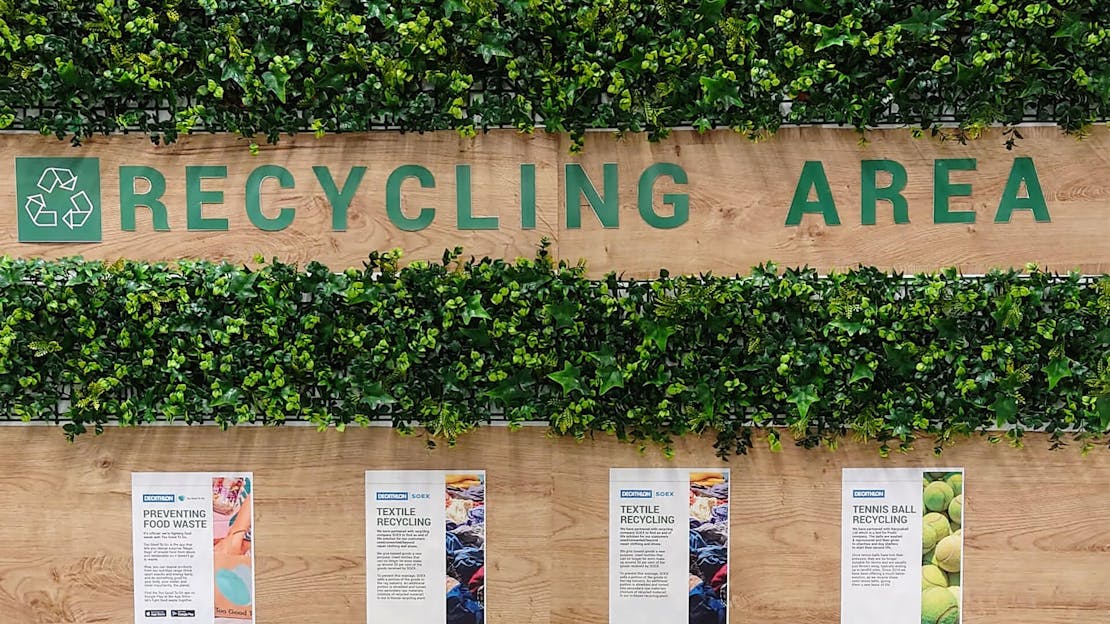 Enhancing Decathlon’s Recycling Area with Artificial Hedge Tiles