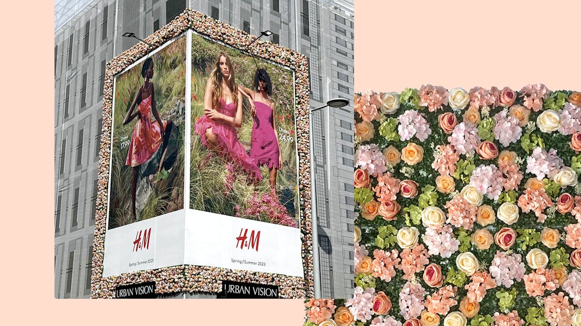 H&M create a bold design with artificial flowers