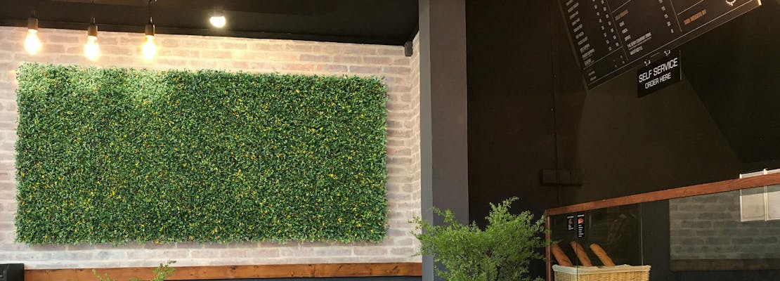 Cafe counter with greenwall