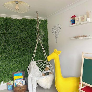 feature wall interior decor artificial Conifer hedge Tile