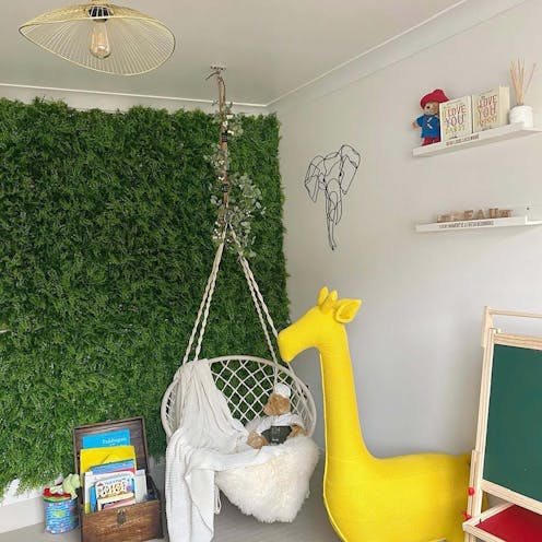 feature wall interior decor artificial Conifer hedge Tile