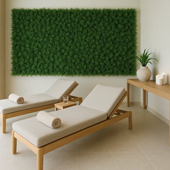 Forest Moss Green Wall Panel spa retreat lounge